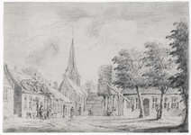 202697 Gezicht op het Dorpsplein te Doorn met op de achtergrond de Nederlands Hervormde kerk (Maartenskerk).